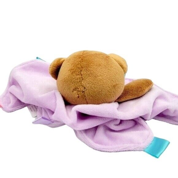 2/$15 Spot Brown Bear Lovey Plush Purple Square 10" Tags Stuffed Animal Security - Picture 4 of 9